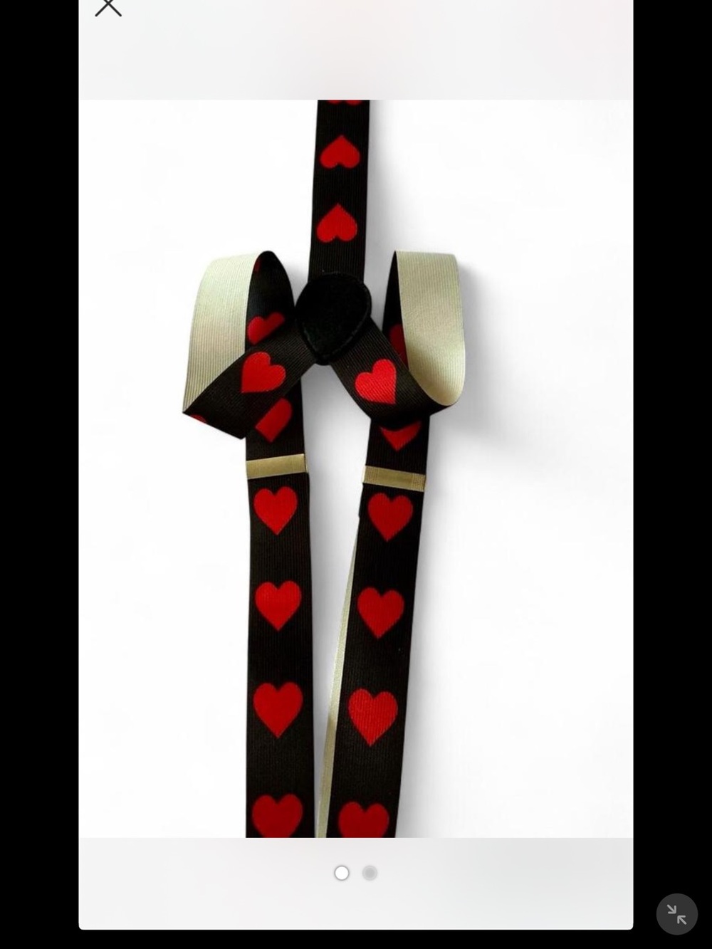 Black Suspenders with Red Heart Accents - Classic Men’s Accessory